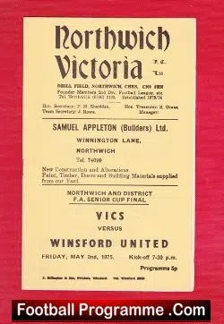 Northwich Victoria v Winsford United 1975 – Senior – Cup Final