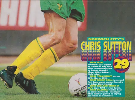 Norwich City Chris Sutton Signed Picture Autographed Poster