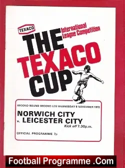 Norwich City v Leicester City 1972 – Texaco Cup