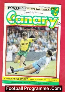 Norwich City v Newcastle United 1987 – Multi Autographed