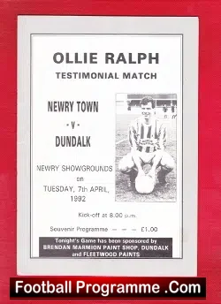 Ollie Ralph Testimonial Benefit Match Newry Town 1992