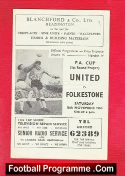 Oxford United v Folkestone 1963 – FAC