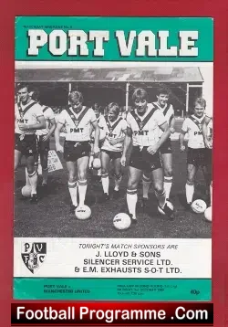Port Vale v Manchester United 1983 - football programme
