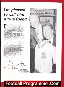 Preston North End Tom Finney Signed Picture - football memorabilia