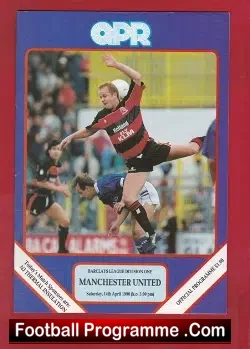Queens Park Rangers v Manchester United 1990 - Les Sealey Debut - football programme