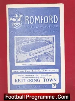 Romford v Kettering Town 1962 - football programme