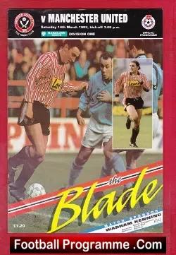 Sheffield United v Manchester United 1992 - football programme