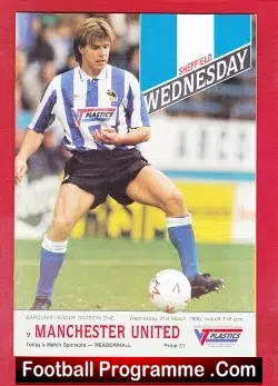 Sheffield Wednesday v Manchester United 1990 - football programme