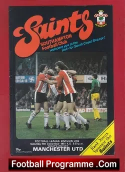 Southampton v Manchester United 1981 - football programme