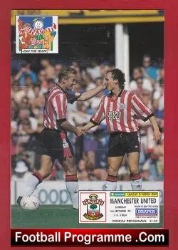 Southampton v Manchester United 1991 - football programme