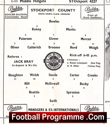 Stockport County v Football Managers 1953 – Matt Busby