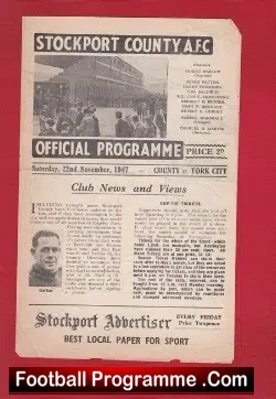 Stockport County v York City 1947