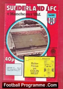 Sunderland v Manchester United 1983 - football programme