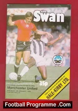 Swansea City v Manchester United 1982 - football programme