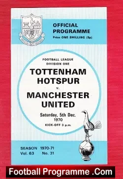 Tottenham Hotspur v Manchester United 1970
