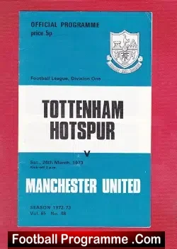 Tottenham Hotspur v Manchester United 1973