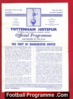 Tottenham Hotspur v Manchester United 1960 – Signed Busby Babes