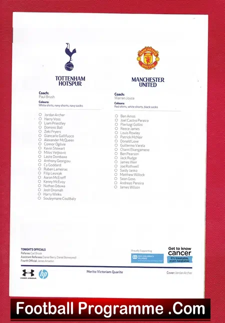 Tottenham Hotspur v Manchester United 2014 – Under 21 Match U21