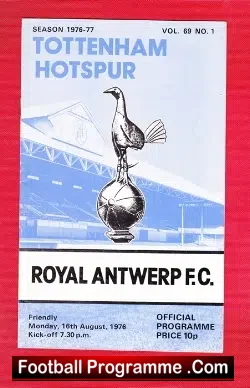 Tottenham Hotspur v Royal Antwerp 1976 – Belgium
