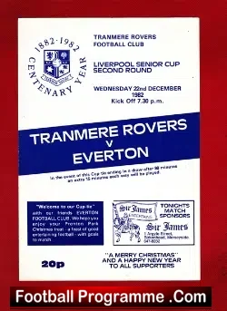 Tranmere Rovers v Everton 1982 – Senior Cup