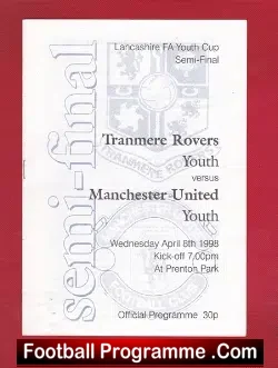 Tranmere Rovers v Manchester United 1998 – Youth Cup Match