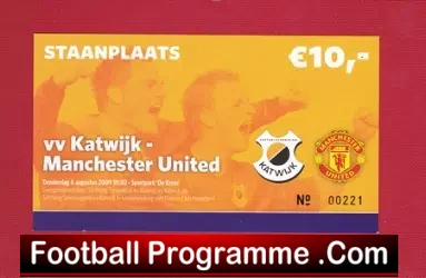VV Katwijk v Manchester United 2009 Ticket – Holland