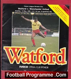 Watford v Manchester United 1985 - football programme
