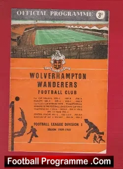Wolves Wolverhampton v Newcastle United 1959