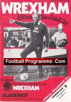 Wrexham v Aldershot 1984 - Multi Autographed Signed - football programme