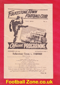 Folkestone Town v Ashford Town 1952 – Kent League