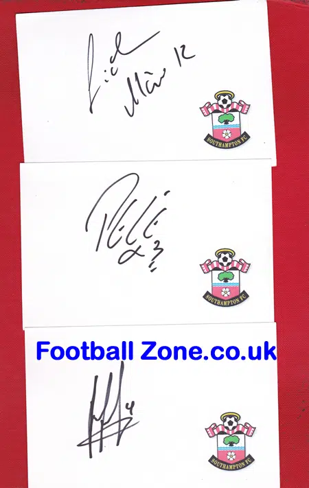 Southampton Football Club Multi Signed Autographed Cards