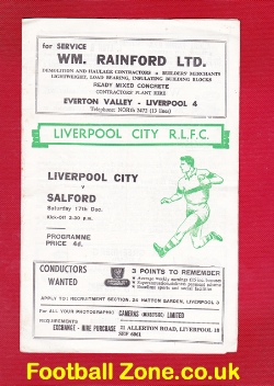 Liverpool City Rugby v Salford 1966