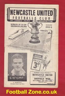 Newcastle United v Sheffiled Wednesday 1952