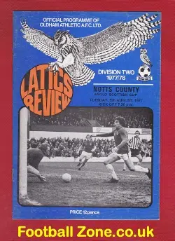 Oldham Athletic v Notts County 1977 – Anglo Scottish Cup