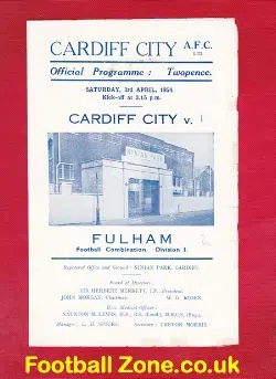 Cardiff City v Fulham 1954