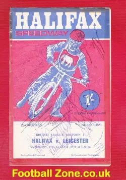 Halifax Speedway v Leicester 1970 - Multi Autographs