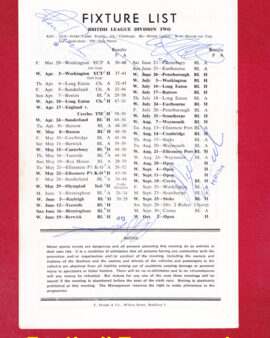 Bradford Speedway The Olympiad 1974 – Multi Autographed