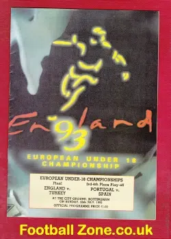 England v Turkey 1993 - European Under 18 Final Nottingham
