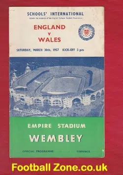 England v Wales 1957 - Wembley Schoolboys Match