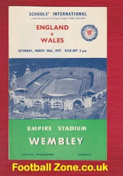 England v Wales 1957 - Wembley Schoolboy Match