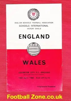England v Wales 1968 – Schoolboys at Leicester City
