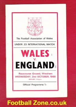 Wales v England 1968 - Under 23 at Wrexham