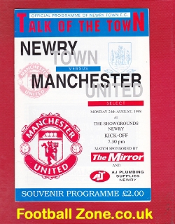Newry Town v Manchester United 1998 – Treble Season Programme