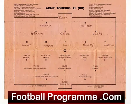 Army v United Services 1945 – Naples Italy + Matt Busby