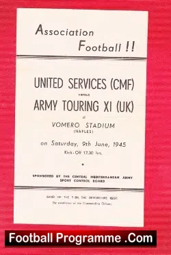 Army v United Services 1945 – Naples Italy + Matt Busby