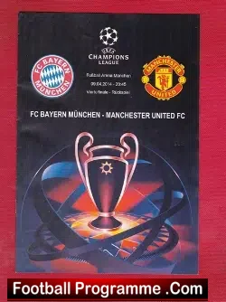 Bayern Munich v Manchester United 2014 Germany Pirate Programme