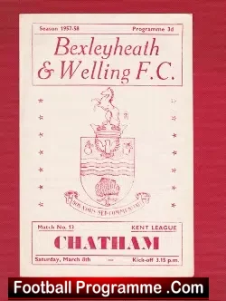 Bexleyheath Welling v Chatham Town 1958 – Kent League