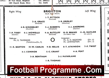 Brighton v Liverpool 1956 – Schoolboys English Trophy Match