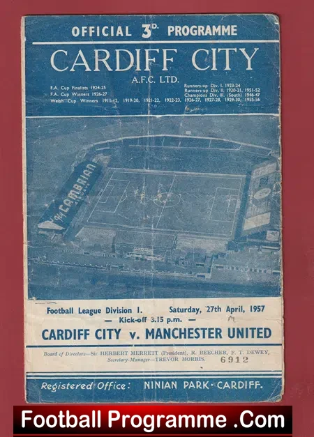 Cardiff City v Manchester United 1957