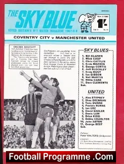 Coventry City v Manchester United 1969 - football programme